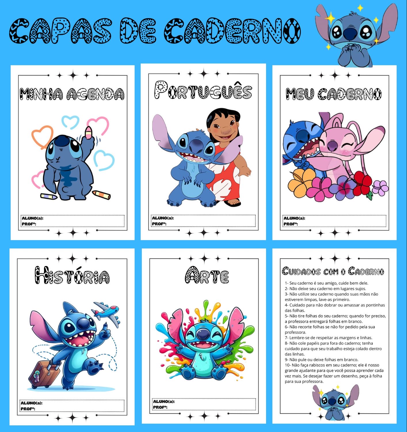 capa caderno stitch universitário