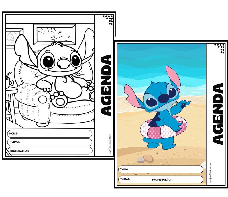 capa caderno stitch angel