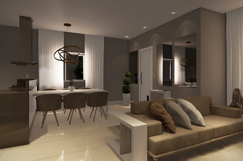 apartamento com cozinha americana
