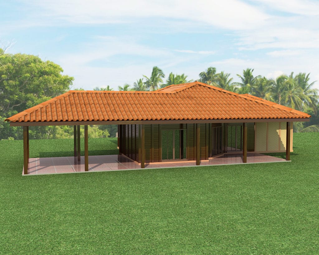 casa de madeira com varanda gourmet