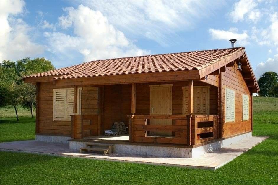 casa de madeira com varanda moderna