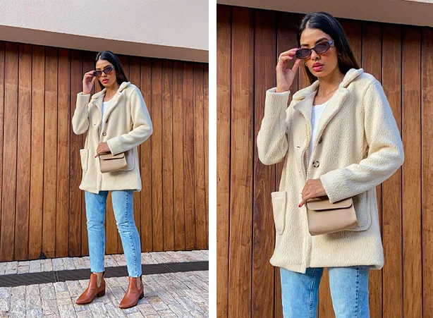 jaqueta caramelo feminina looks