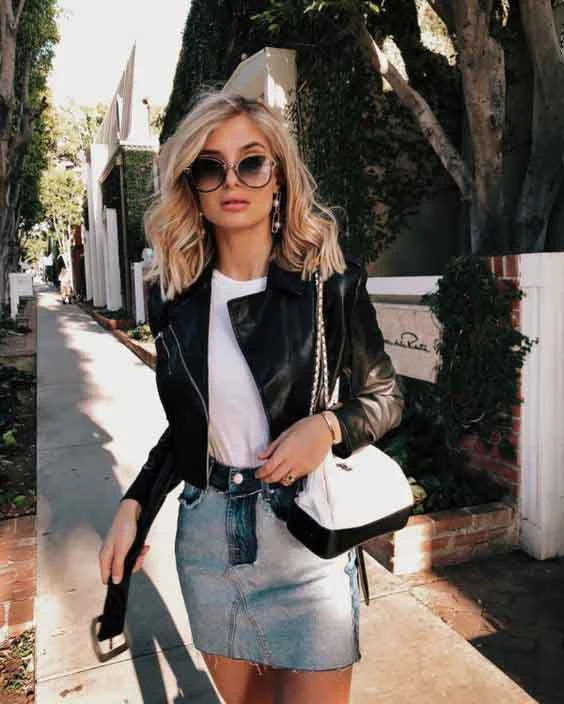 casaco de couro feminino looks