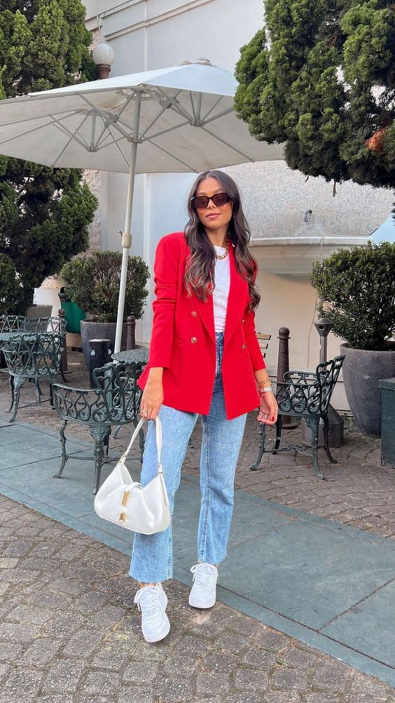 casaco vermelho looks