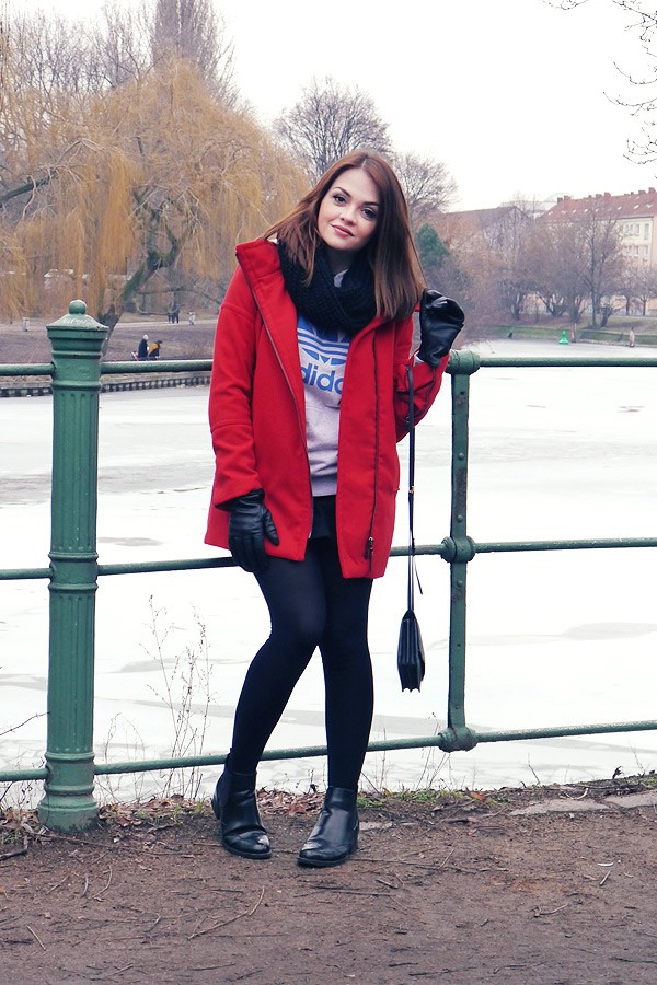casaco vermelho oversized