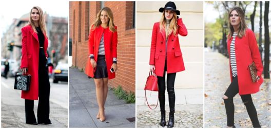 casaco vermelho de lã
