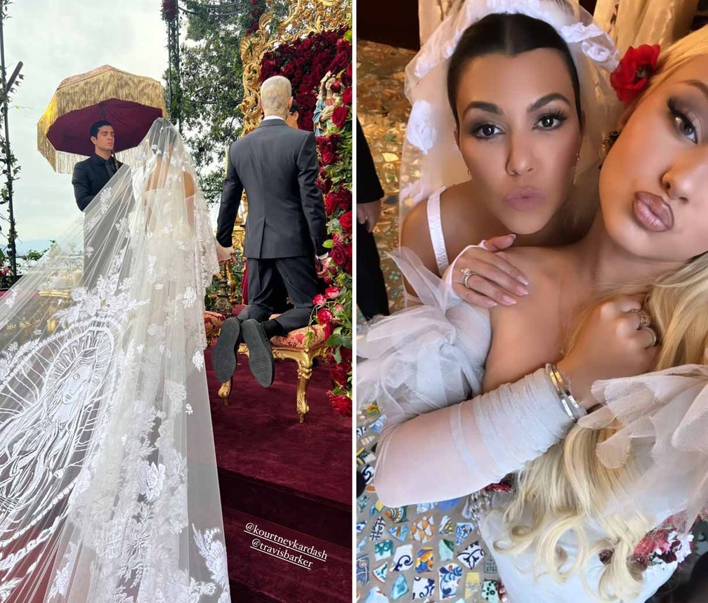 Os Vestidos de Noiva de Kourtney Kardashian: Análise dos Looks D&G em Cada Casamento