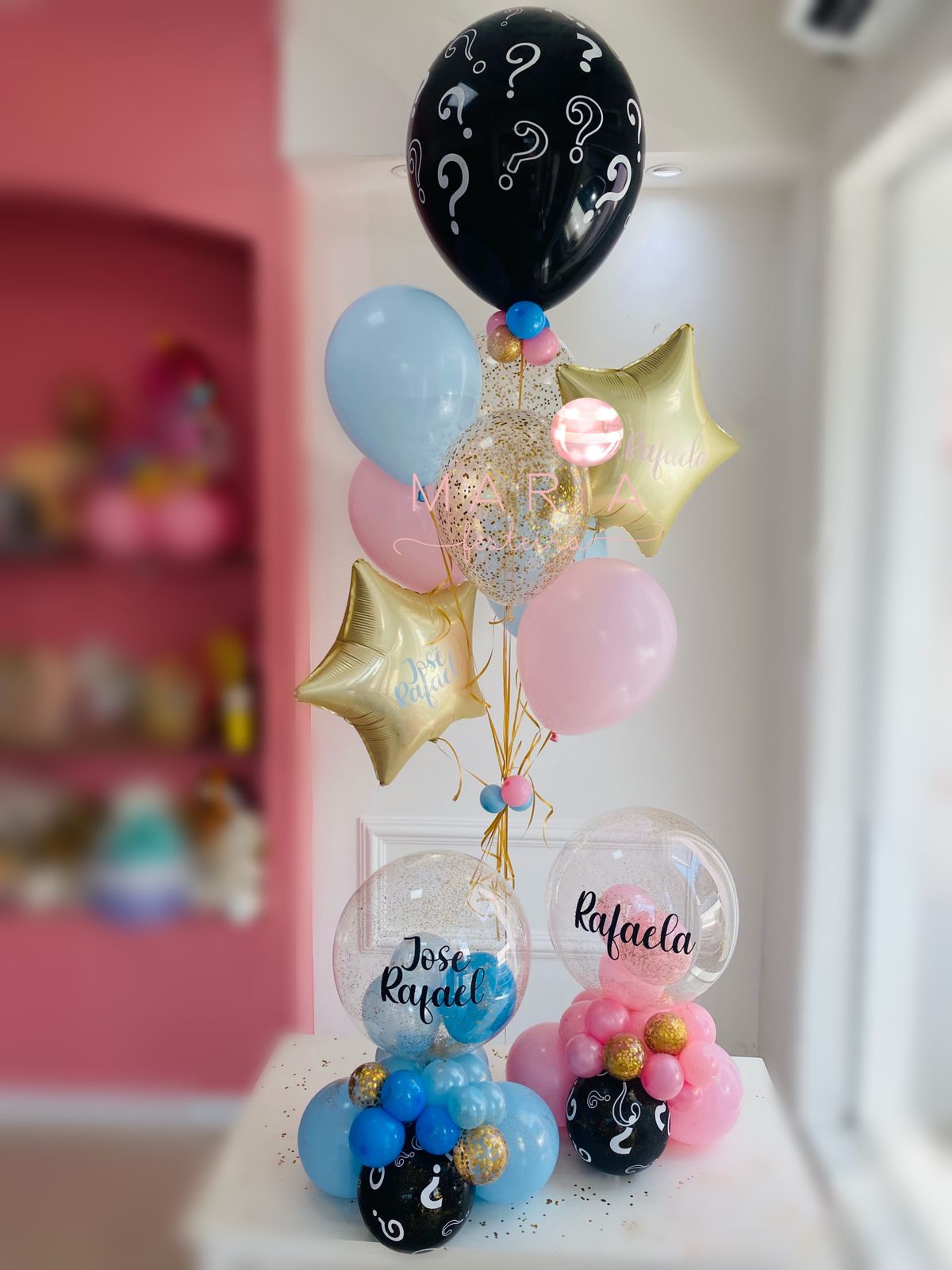 chá revelação decoração mesa principal
