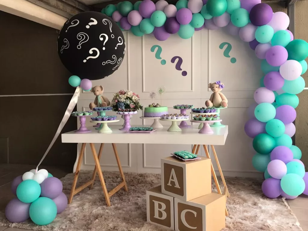 decoração chá revelação simples e barata