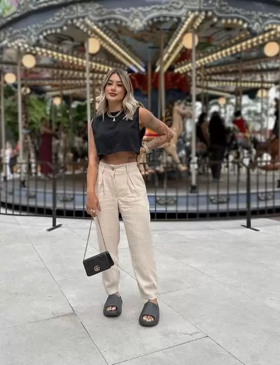 Chinelo slide nuvem looks