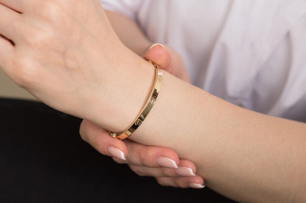 bracelete dourado fino