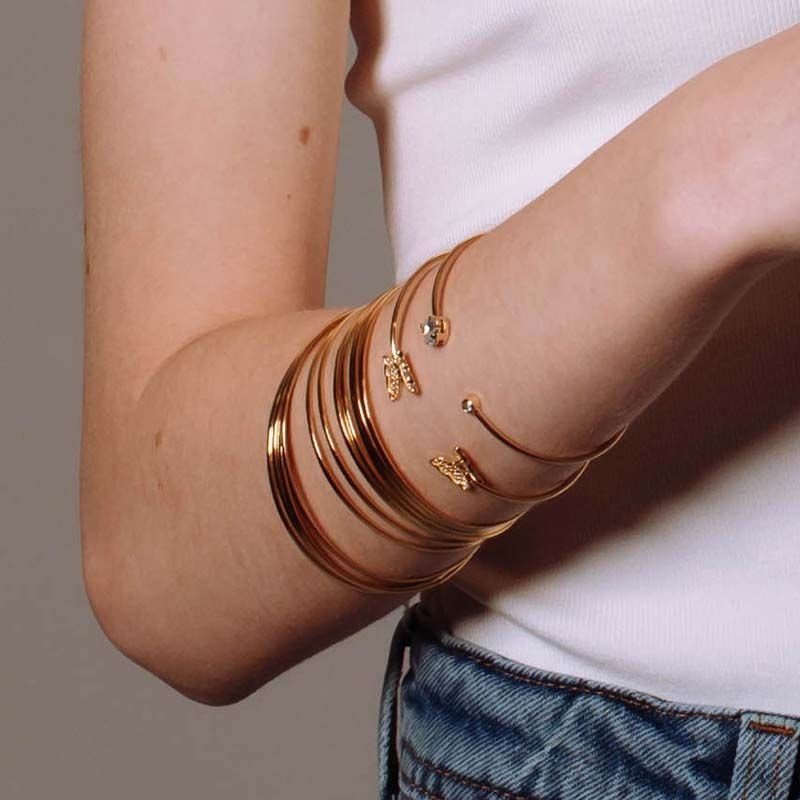 bracelete dourado fino
