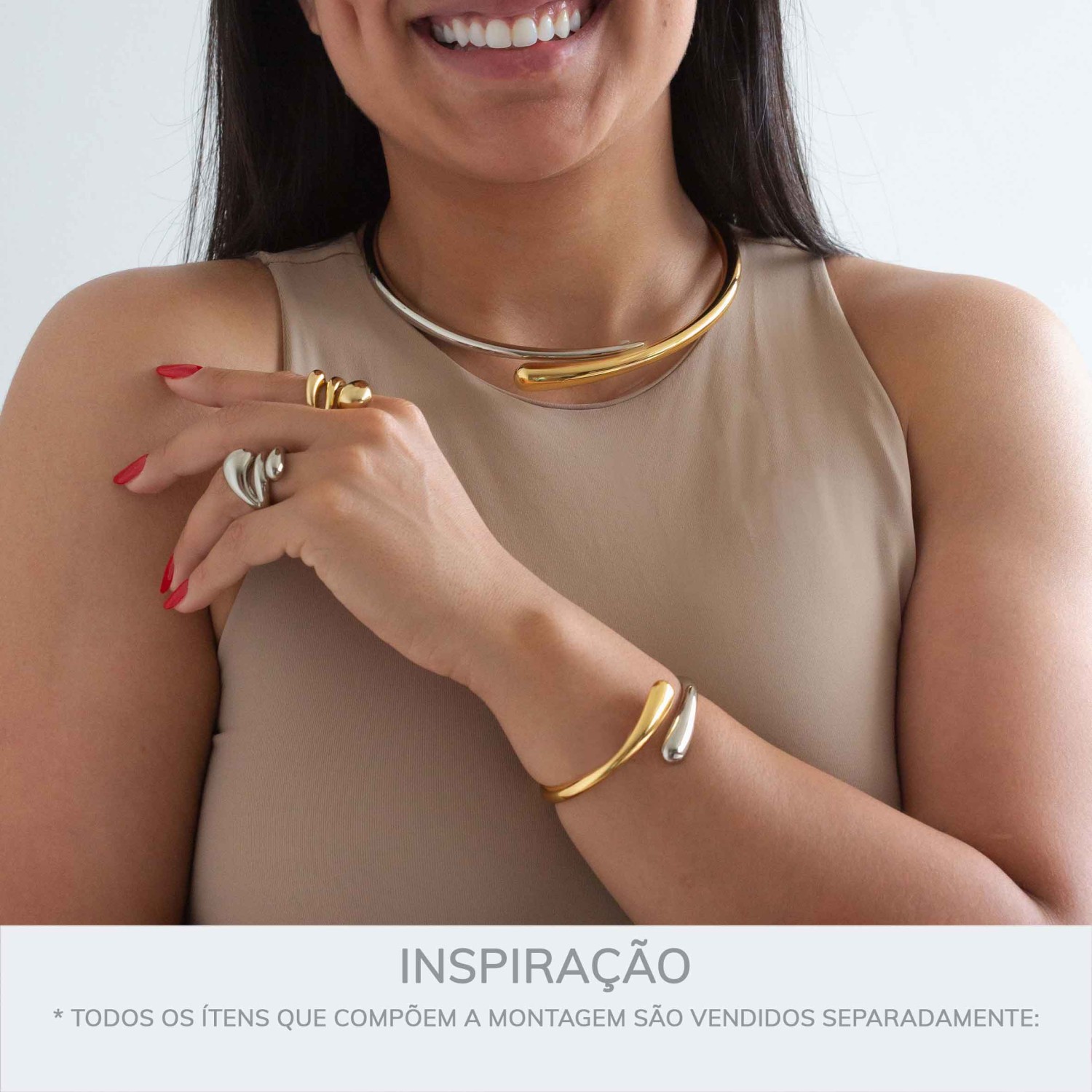 bracelete dourado folheado