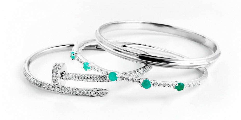 bracelete prateado feminino maximalista