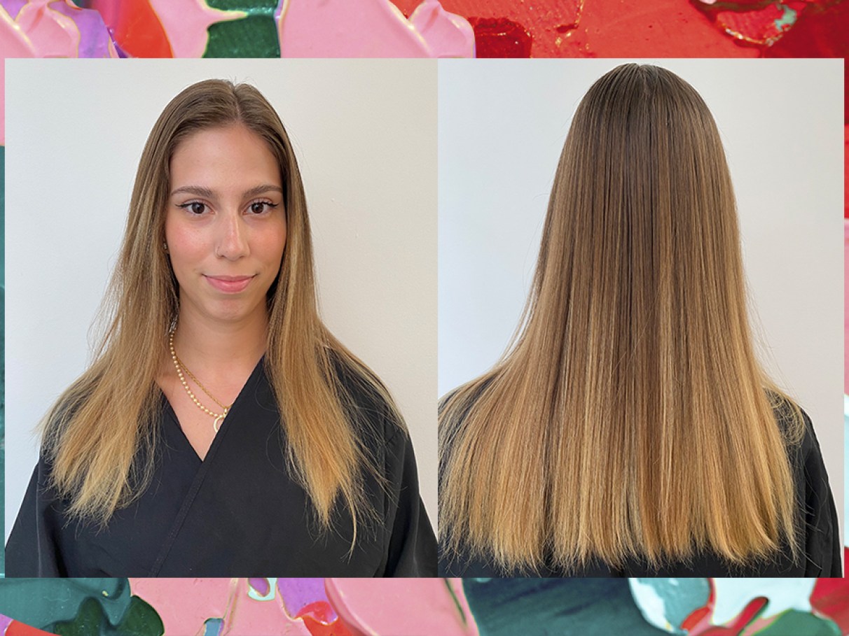 corte de cabelo reto com elástico