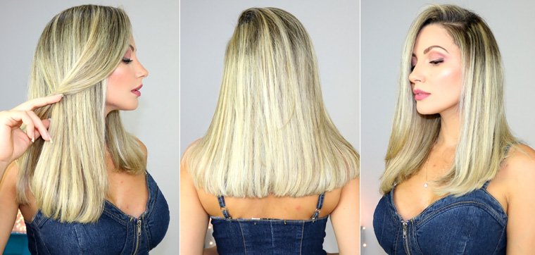 corte reto cabelo longo