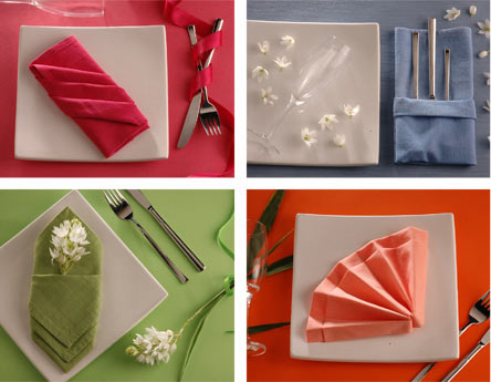 dobras de guardanapo de papel criativas