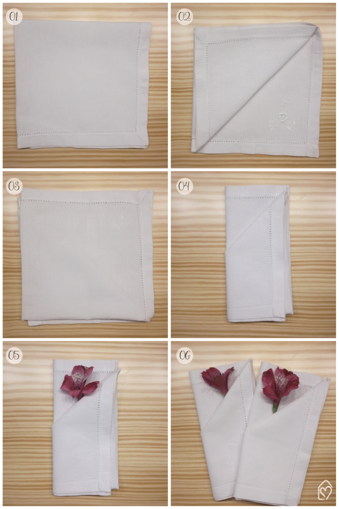 dobras de guardanapo de papel criativas