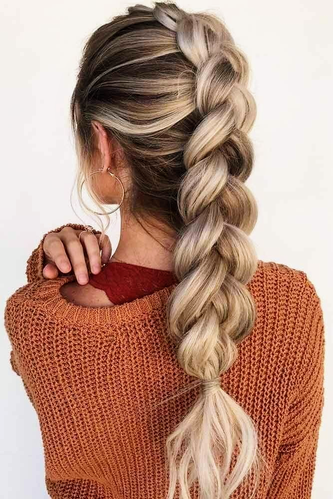 inspiração trança embutida cabelo médio
