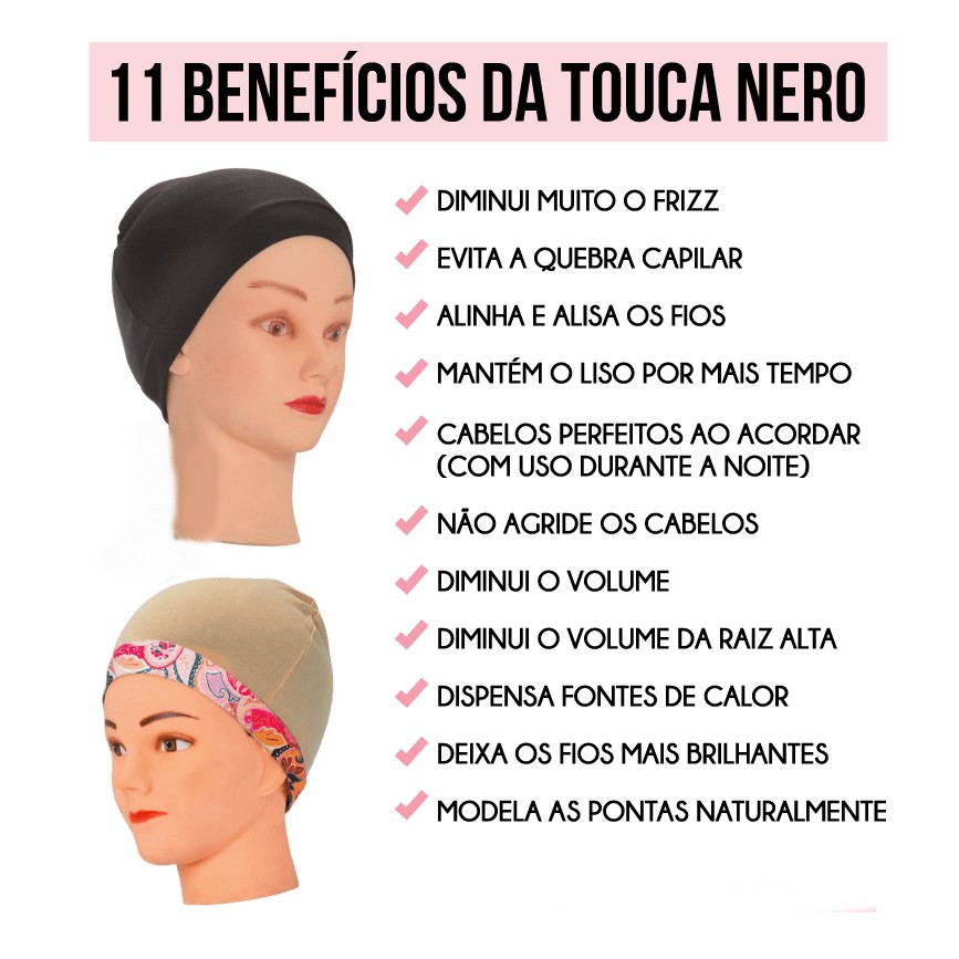 penteado com touca nero