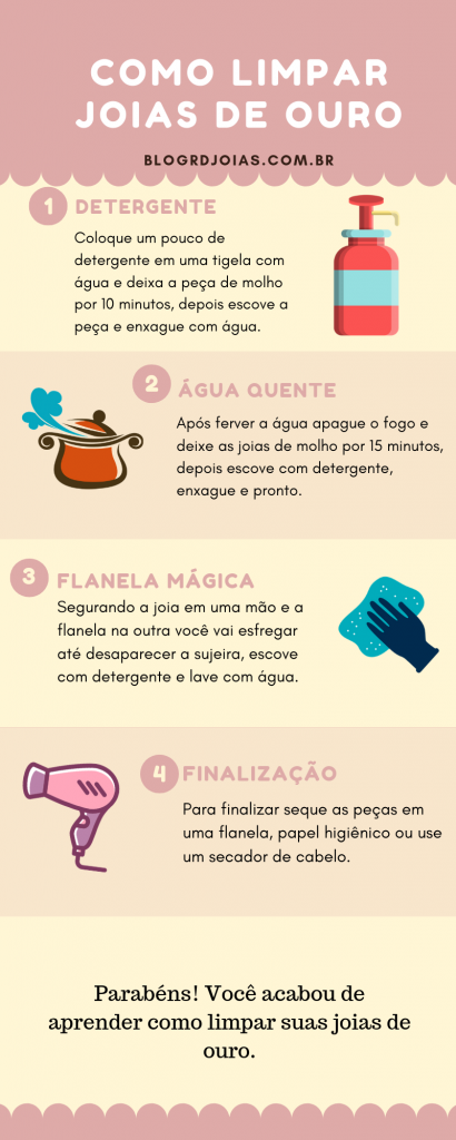 como limpar brinco de ouro com pedra
