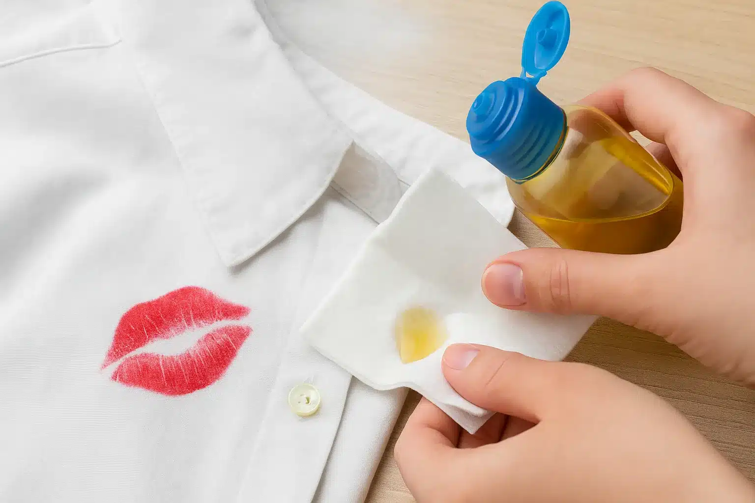 melhores truques para remover batom de roupa colorida