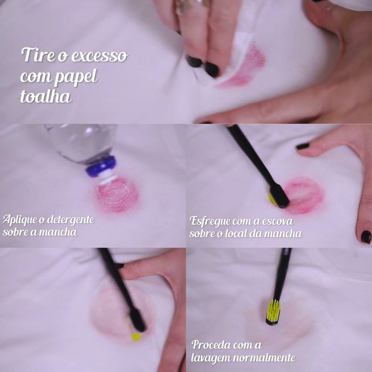 erros comuns ao tentar tirar mancha de batom de roupa colorida