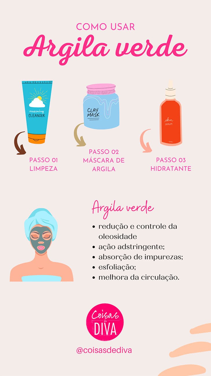 como usar argila verde no rosto