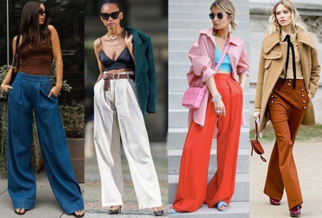 calça wide leg cintura alta