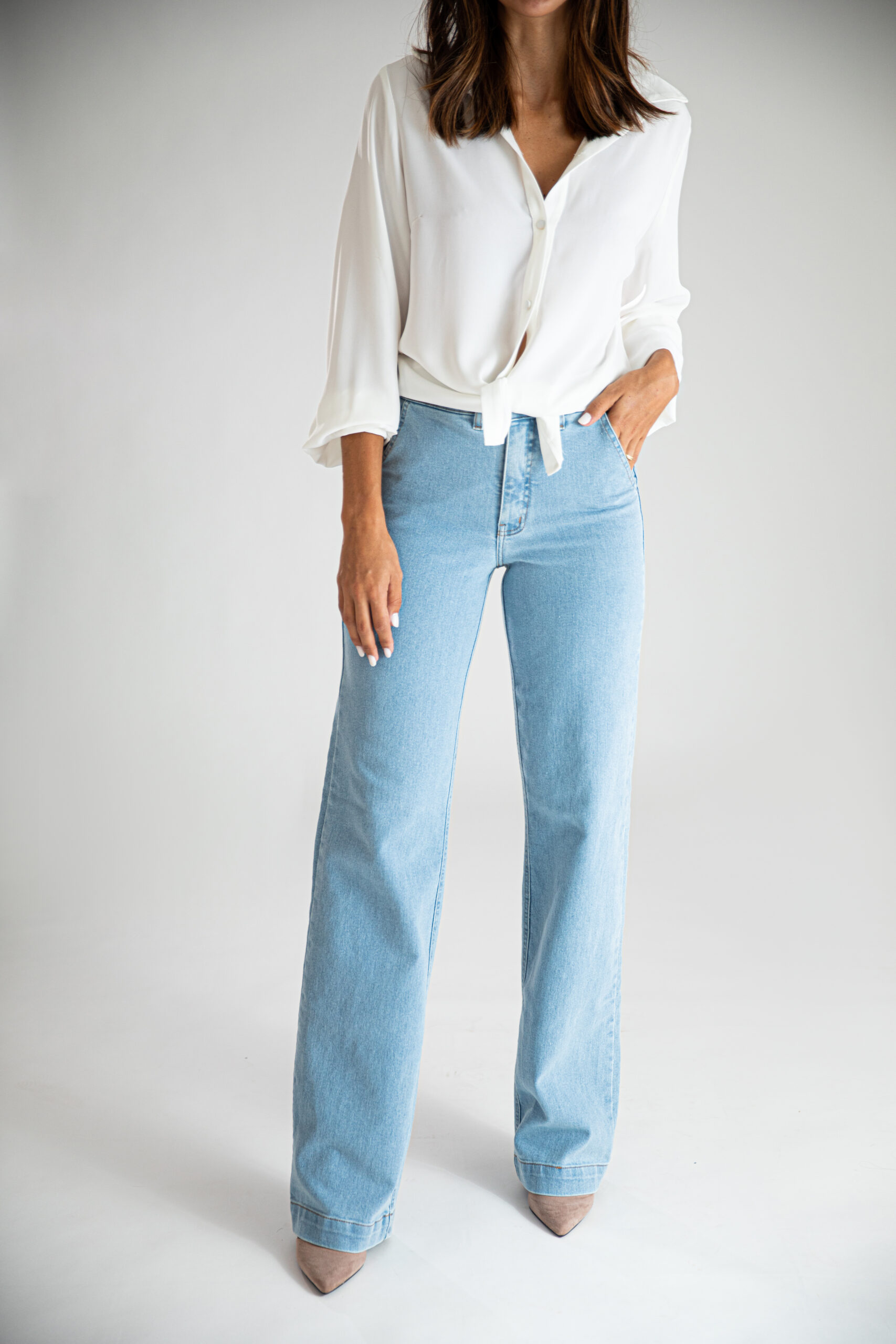 combinar blusa com calça pantalona