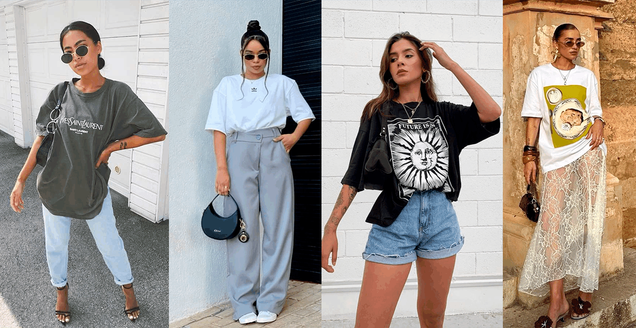 como usar camiseta larga feminina