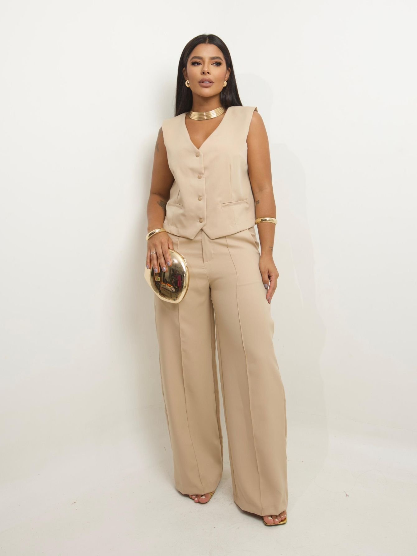 Conjunto social feminino alfaiataria para trabalho