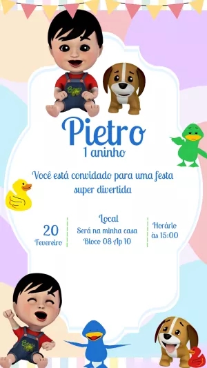 convite bento e toto animado