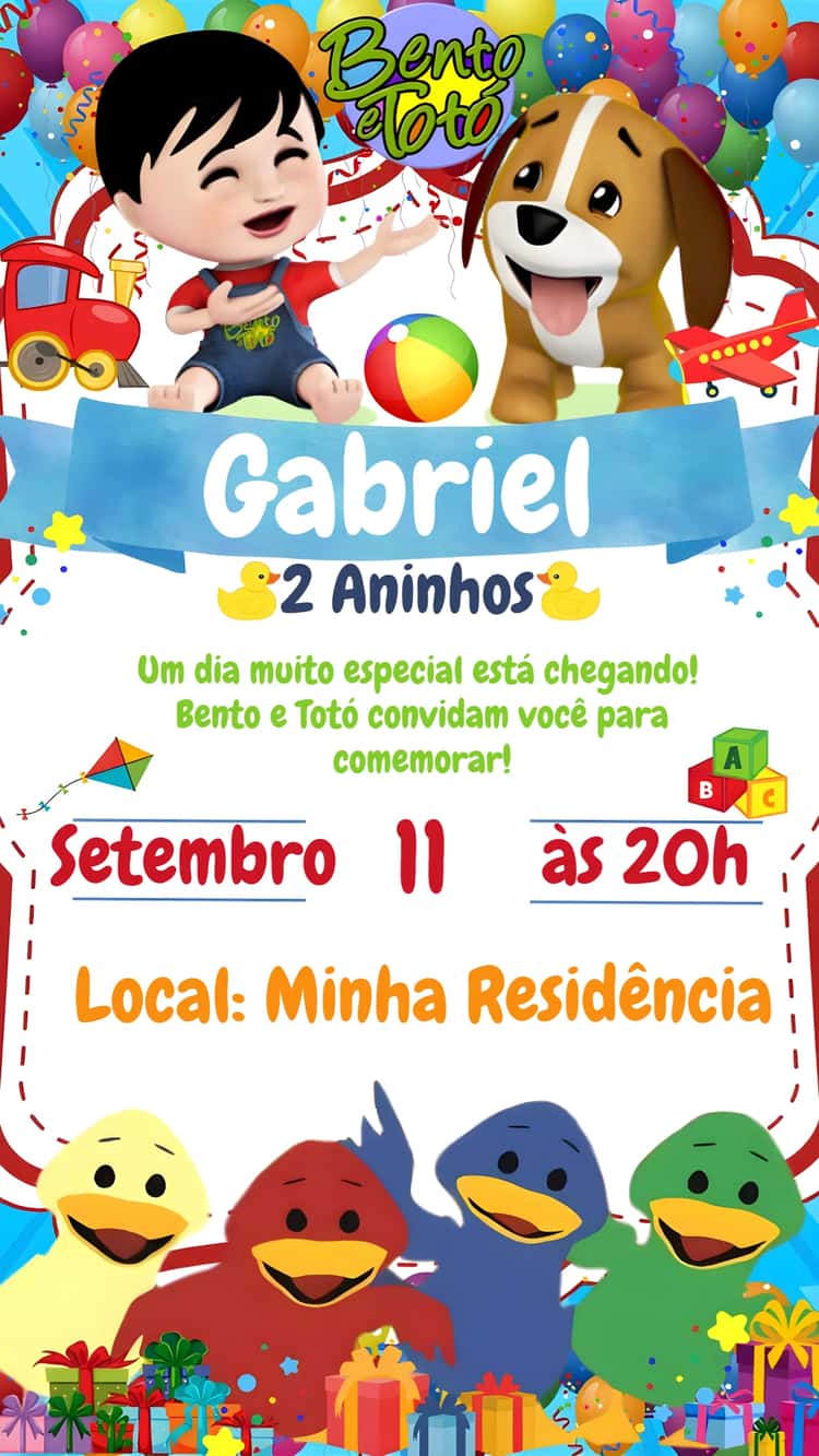 convite bento e toto png