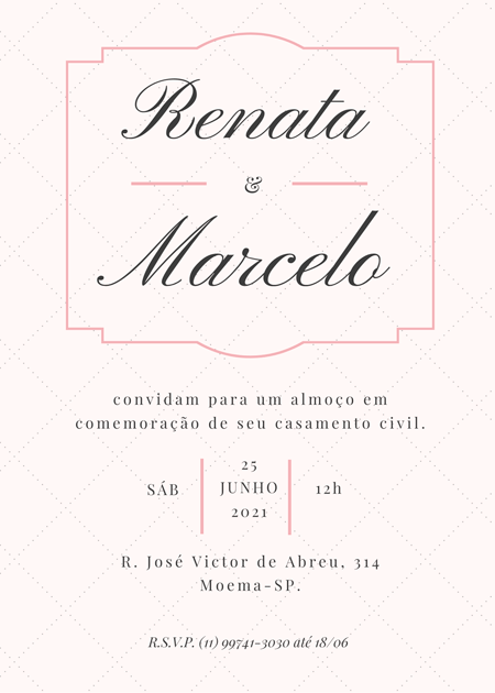 convite casamento civil personalizado