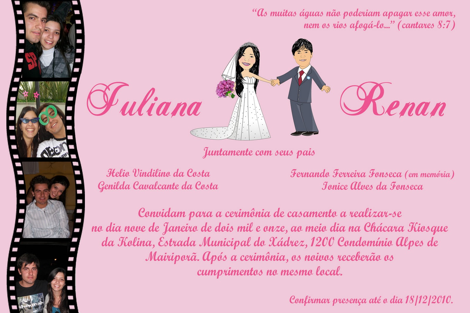 convite casamento civil com festa