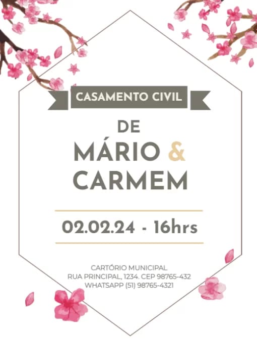 convite casamento civil criativo