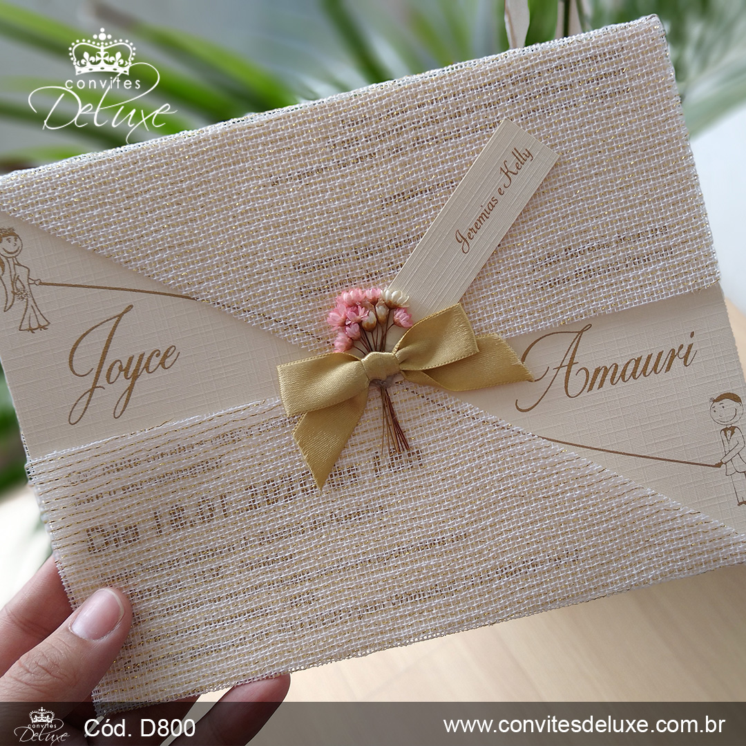 convite de casamento com elementos naturais