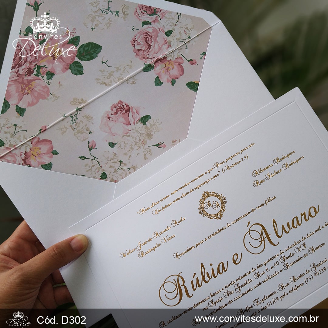 convite de casamento minimalista