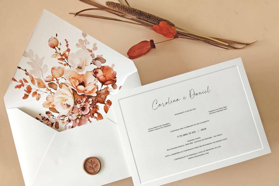 convite de casamento moderno