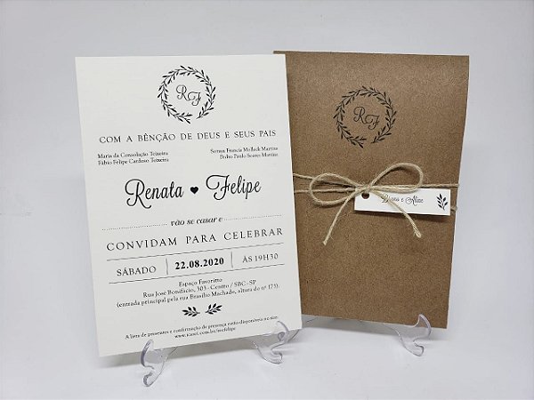 convite de casamento luxo
