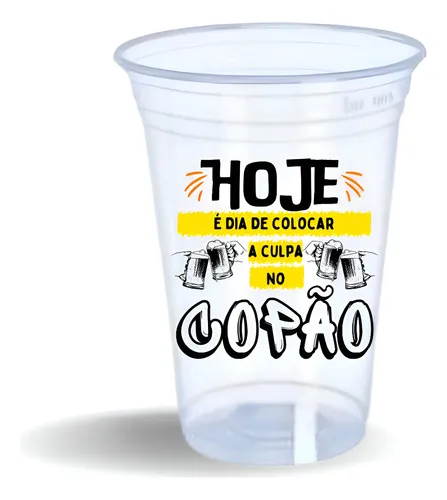 Copo com tampa e canudo personalizado