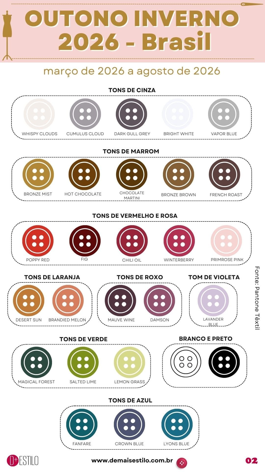 Cores Do Outono Inverno 2026