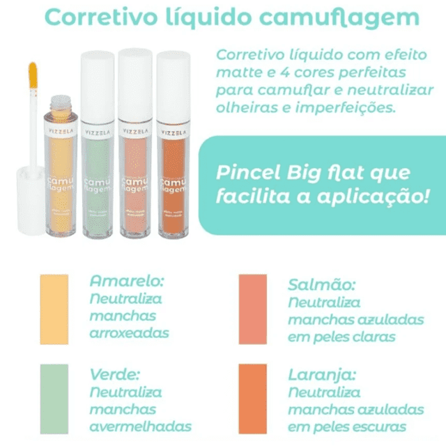 Corretivo Camuflagem Vizzela Amarelo
