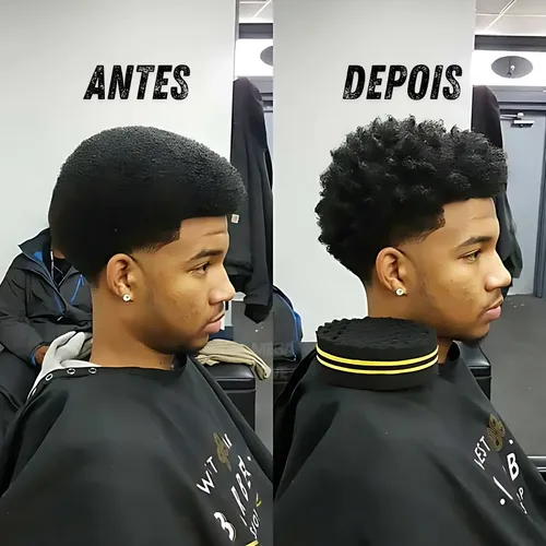 corte americano taper fade cabelo liso baixo