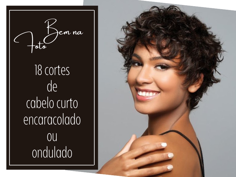 cabelo curto ondulado com franja