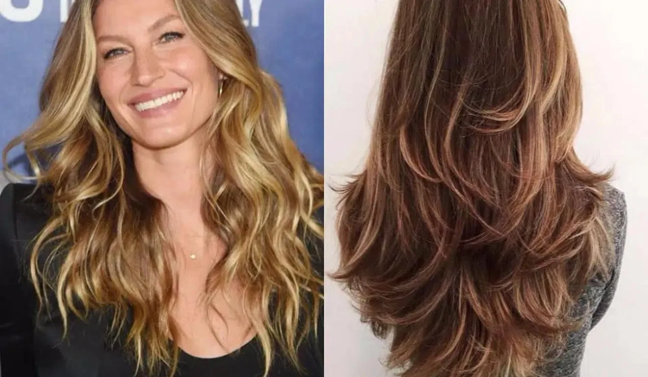 corte de cabelo em camadas liso