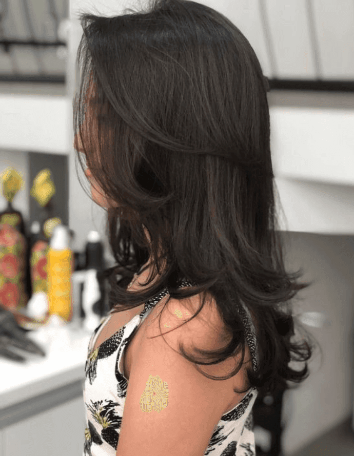 corte degradê feminino com franja