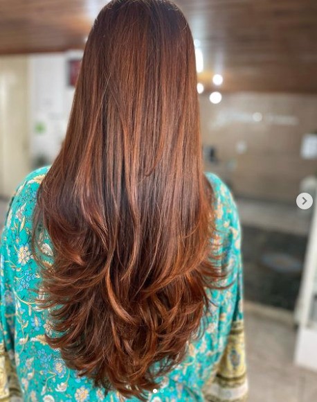 corte em camadas para rosto oval