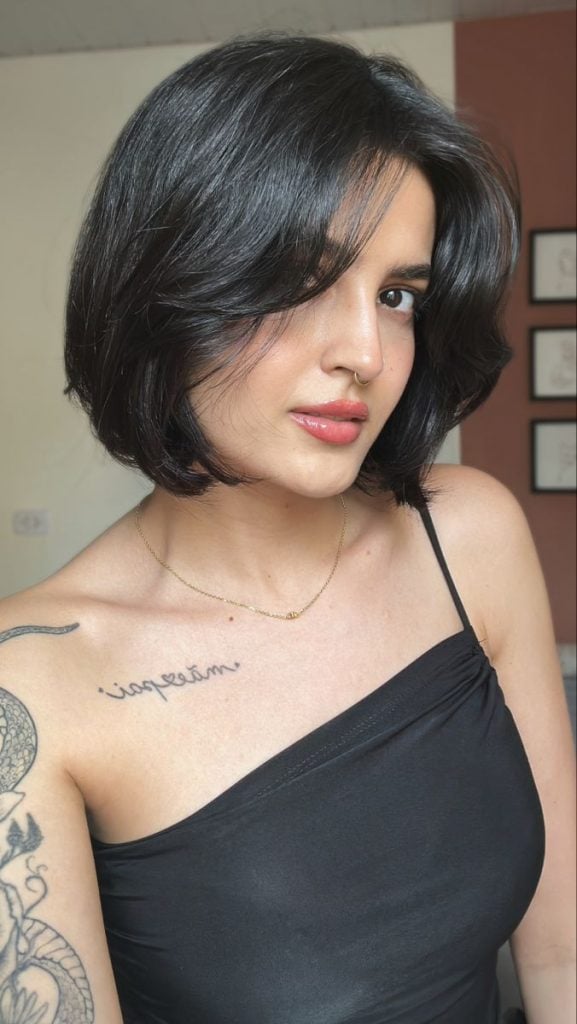 corte de cabelo feminino u com franja